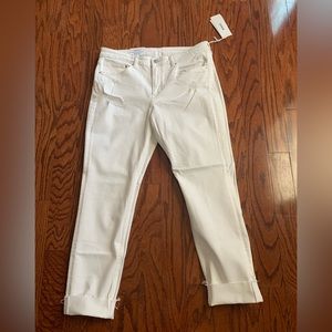 H&M White Distress Boyfriend Jeans